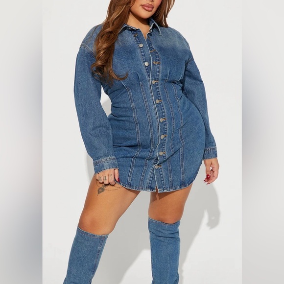 Fashion Nova Dresses & Skirts - Denim Button-Up Dress